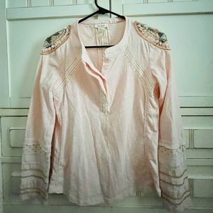 Sundance Henley with beaded detailing-size XS